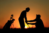 golf instruction sunset