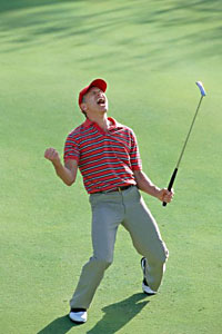 happy golfer
