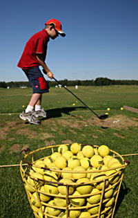 boy on practice range