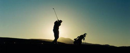 sunset golfer