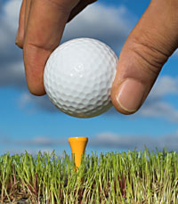 golf ball on tee